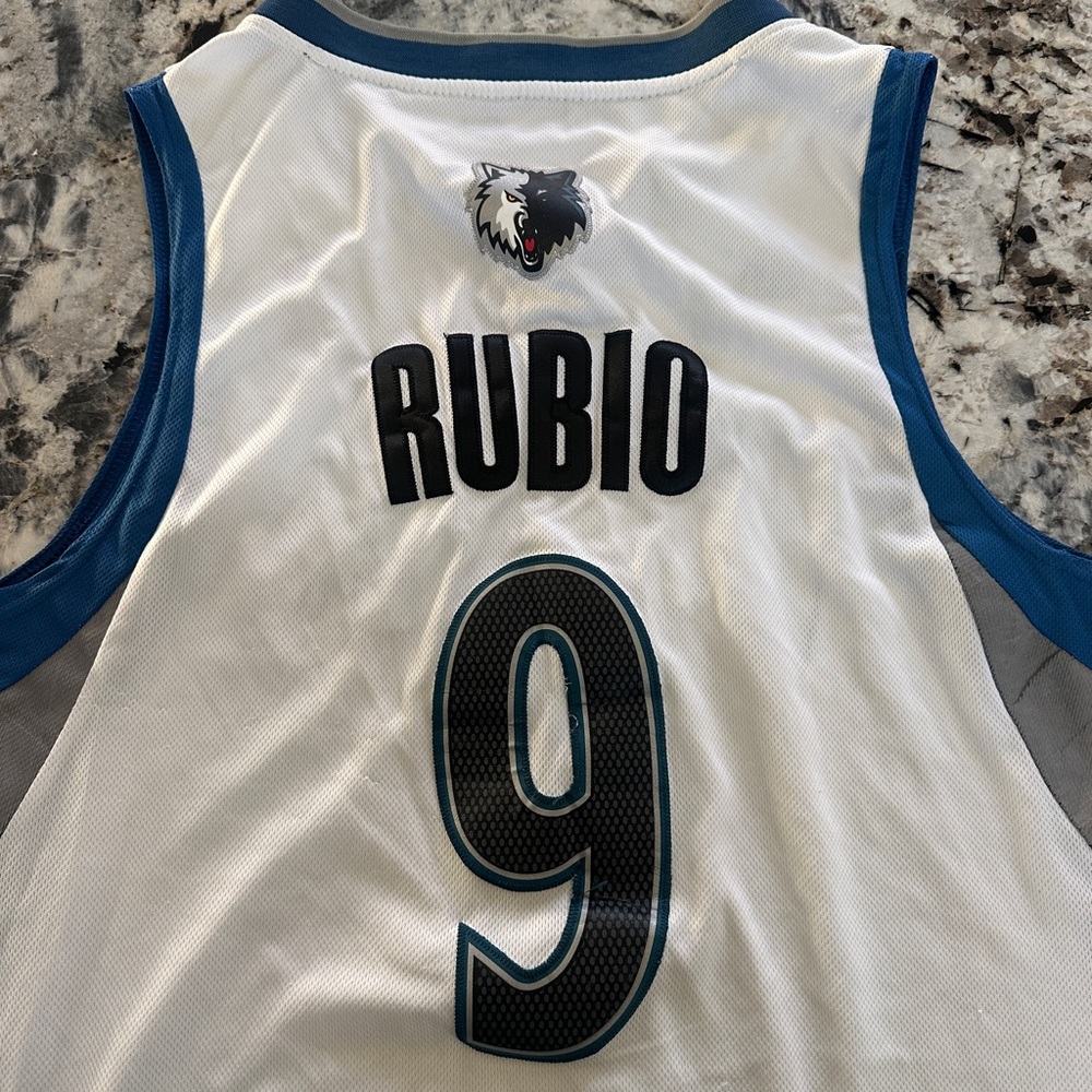 Adidas White and Blue NBA Authentic Jersey - Picture 2 of 4